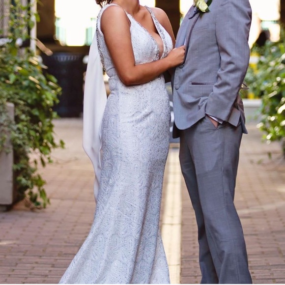 Vienna Prom Dress Sz 2 white AB crystals wedding - Picture 5 of 8